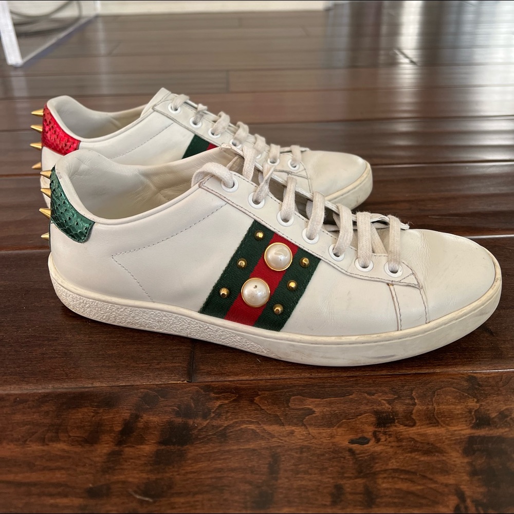 Gucci Ace Sneakers with Pearl